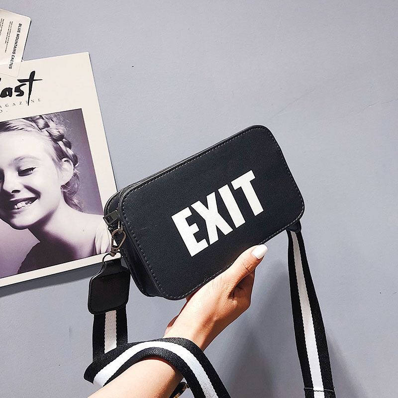 

Женская прямоугольная сумка на ремешке кросс-боди "EXIT" черная, Черный