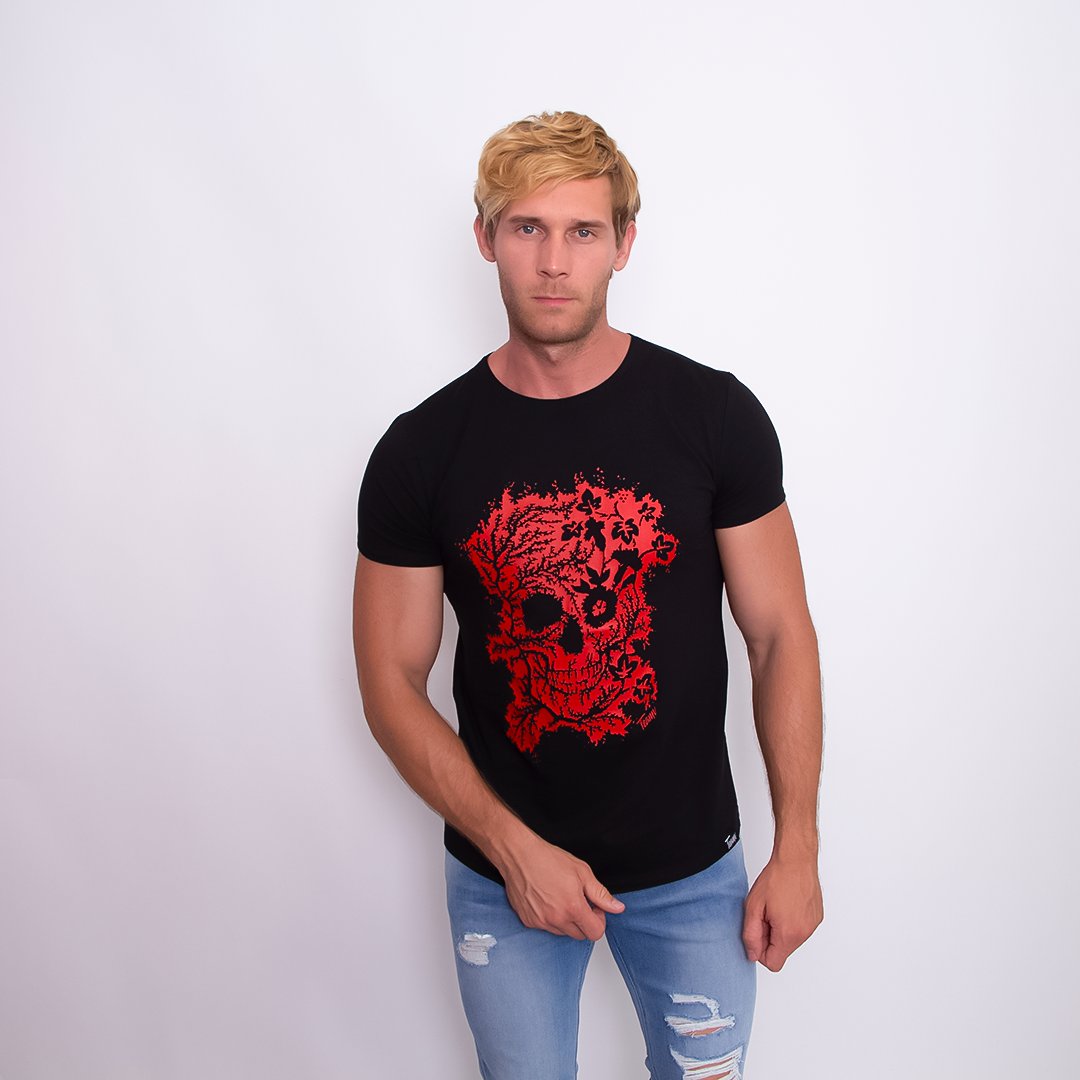 

Мужская футболка Teamv Skull Черная XXL, Черный