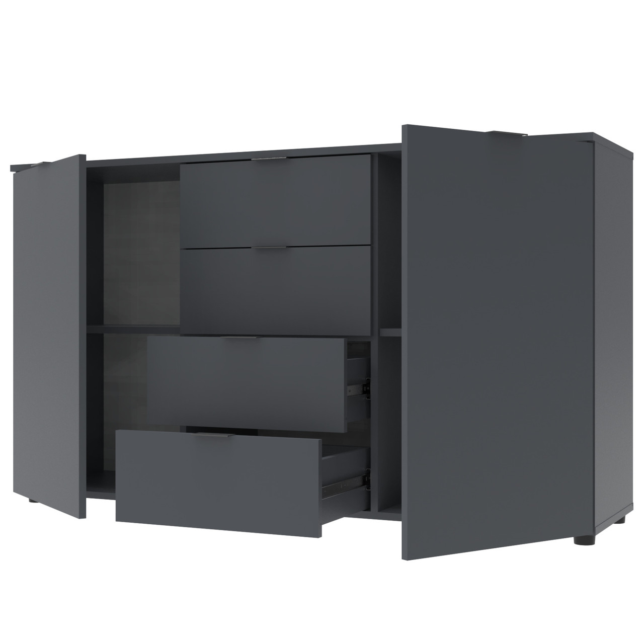 Комод Doros Рон 5 Графіт 2 фасади 4 шухляди 140х38х81 (44900235) 3