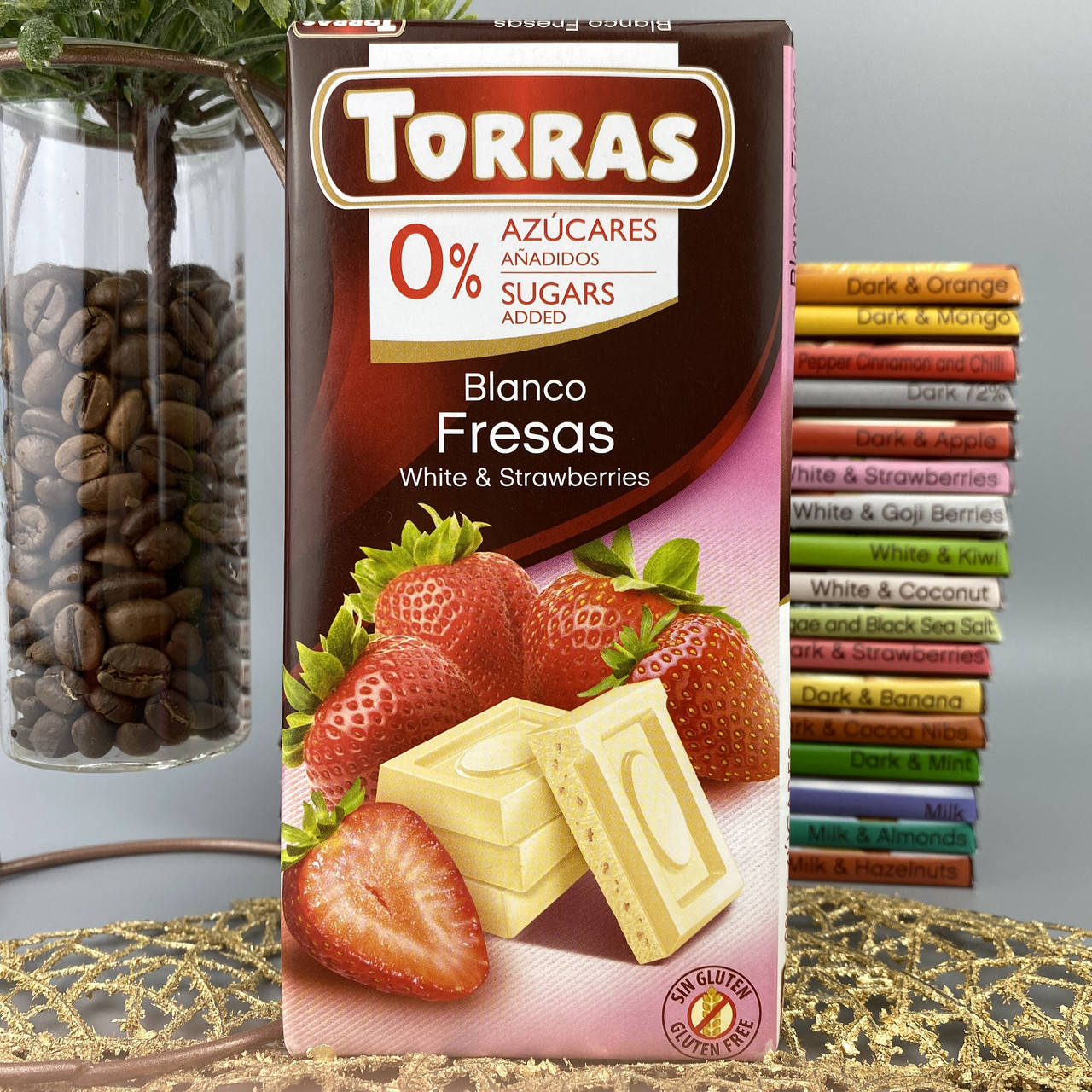 

Шоколад без сахара и глютена белый с клубникой Торрас Torras 0% 75 г