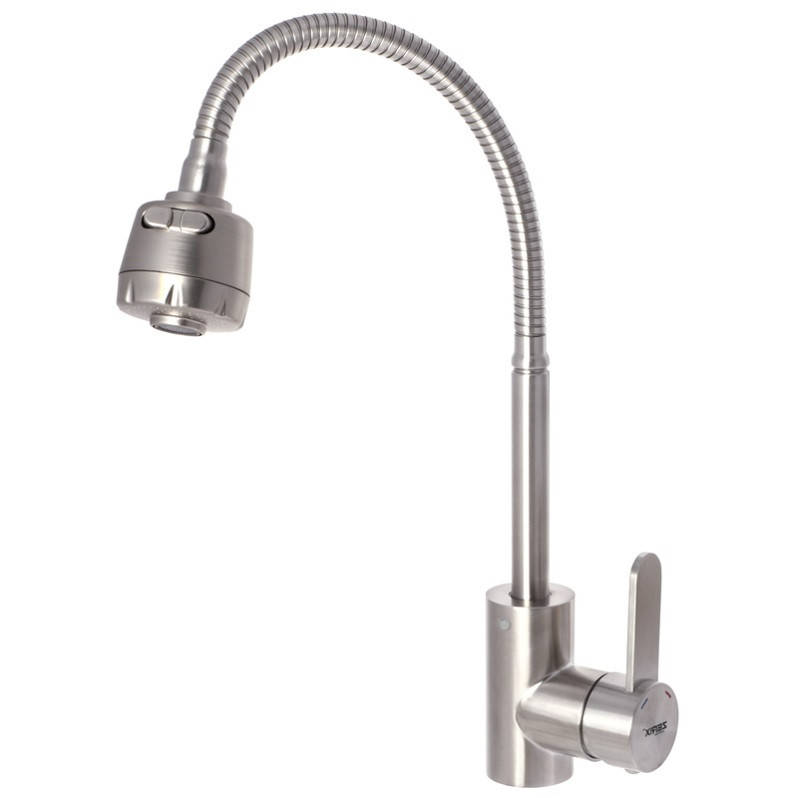 

Смеситель для кухни с гибким изливом из нержавеющей cтали ZERIX LR74304