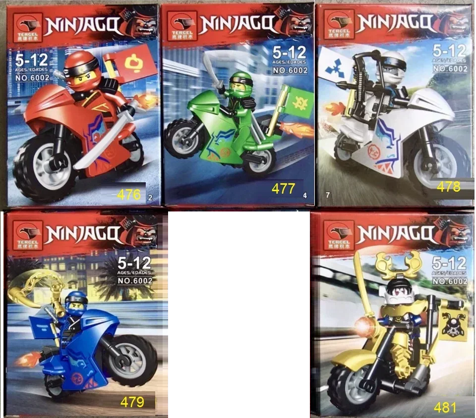 

Мини-фигурки Ninja Ниндзя Ниа Ллойд Зейн Кай Джей Коул Самурай Х на мотоциклах
