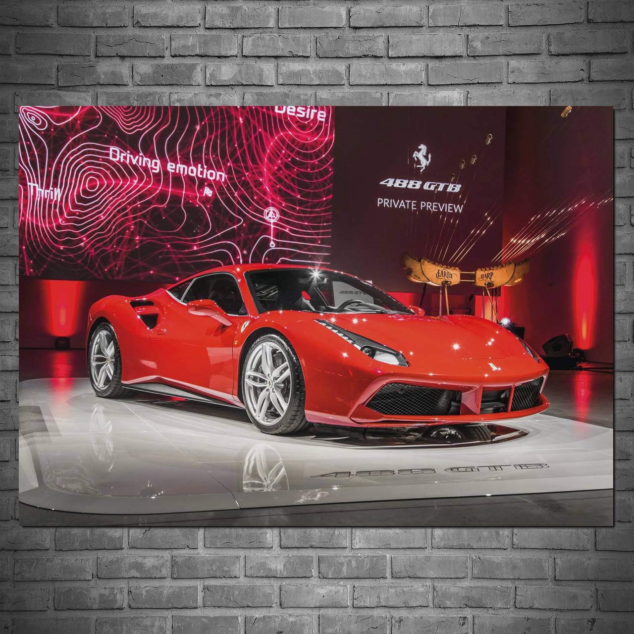

Плакат "Феррари 488 на стенде, Ferrari 488 GTB" (артикул 1373) 30, Полуглянец, 42