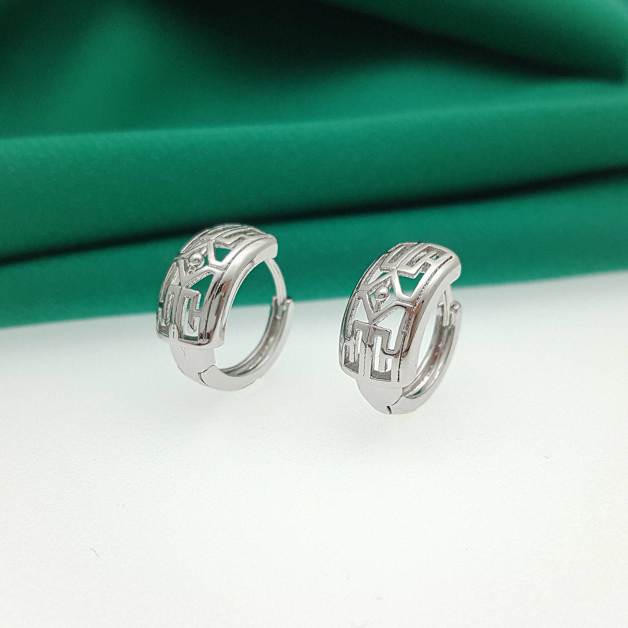 

Серьги Ажурный прямоугольник с камнями, Xuping, медсплав