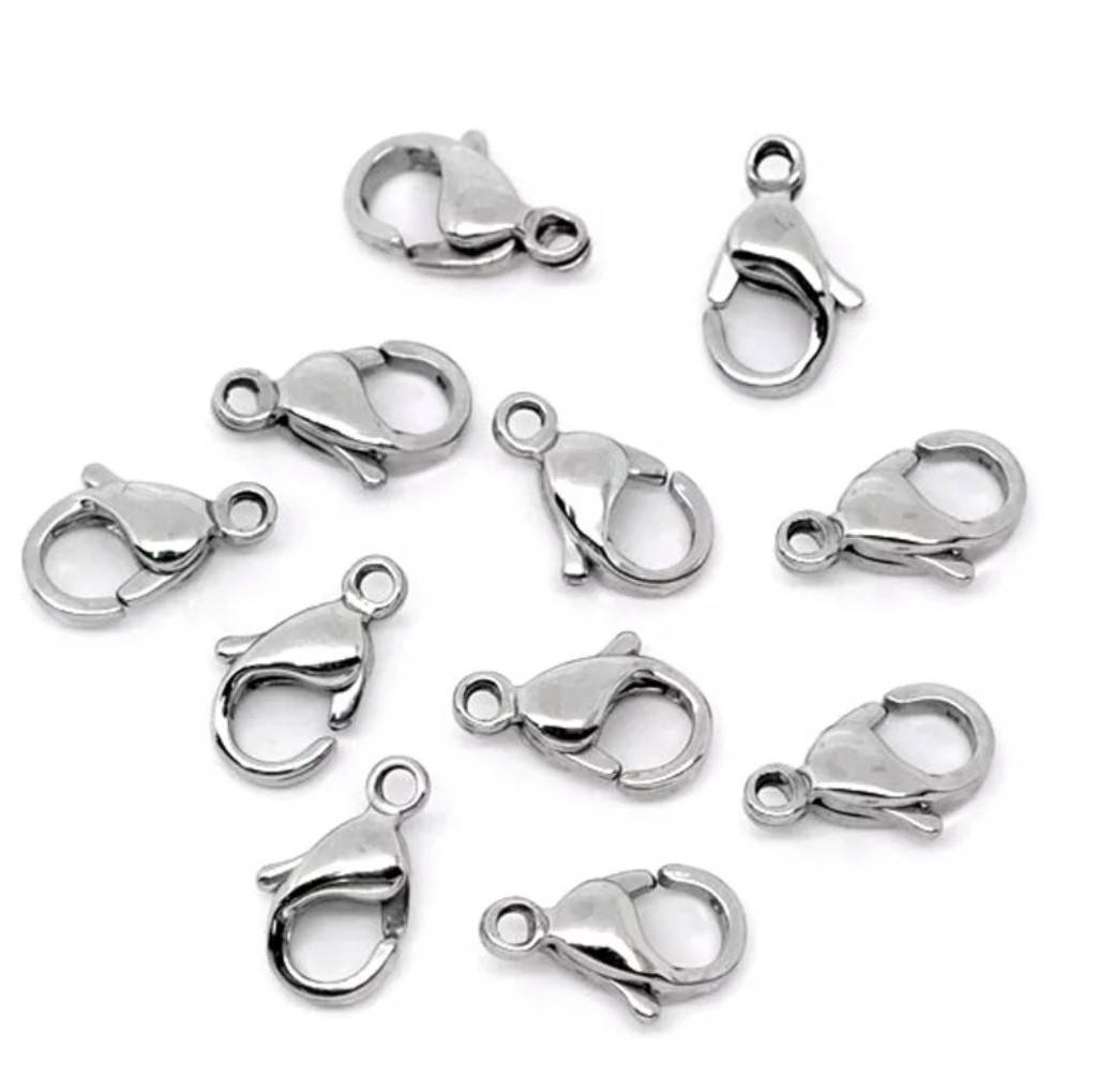 

Застежка карабин белое серебро 15мм ZST002 1шт, Серебристый