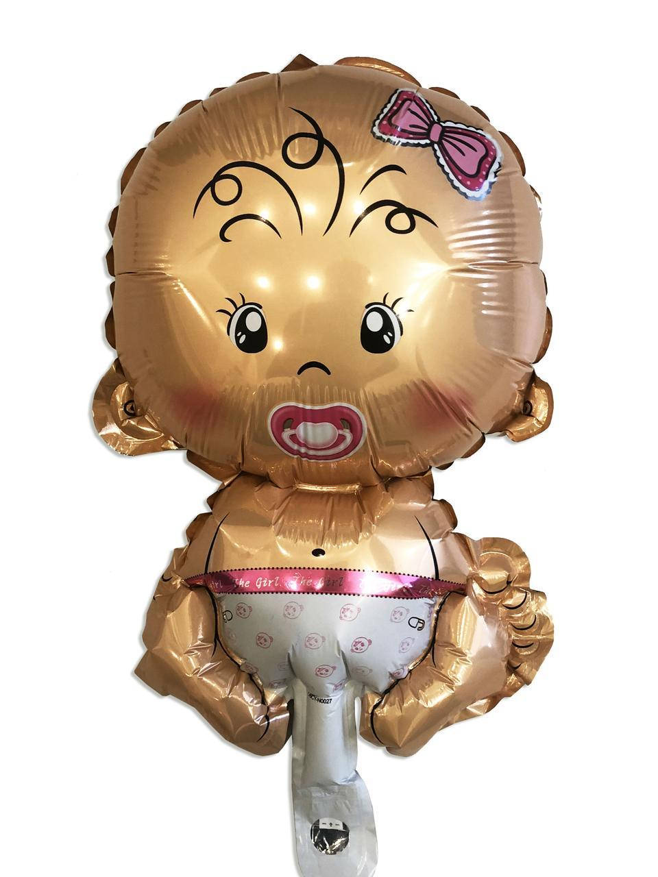 

Фольгированный воздушный шарик Новорожденный Малышка розовый 40 см.