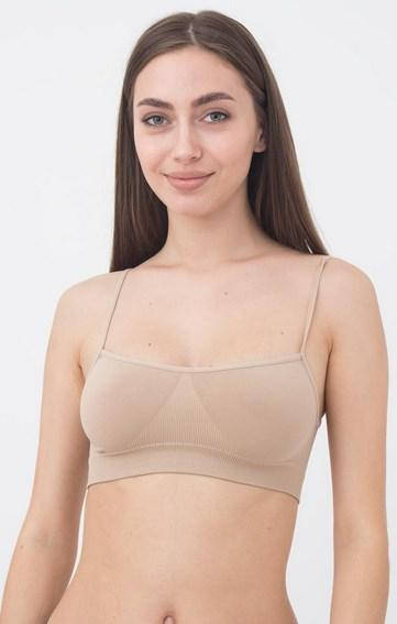 

Бесшовный топ на тонких бретелях Cami Top тм Giulia, Бежевый