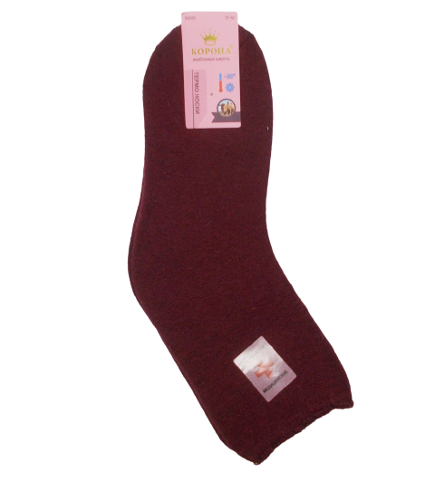 

Женские термо носки без резинки верблюжья шерсть с махрой Корона 26551 37-42 бордовые, Бордовый