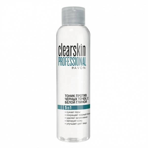 

Тоник против черных точек с белой глиной 5в1 (100мл) Clearskin AVON
