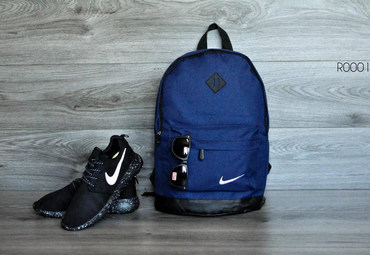 

Рюкзак городской мужской | женский, для ноутбука Nike (Найк) синий-черный спортивный