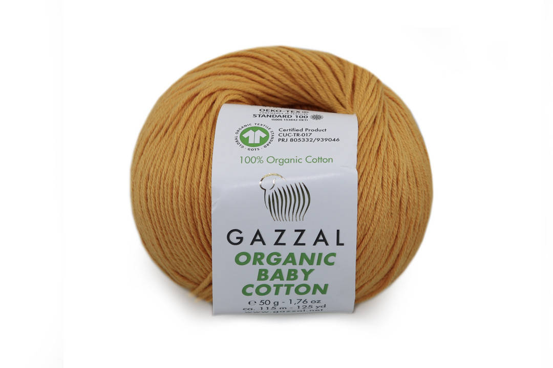 

Gazzal Organic Baby Cotton, Горчица №418, Желтый