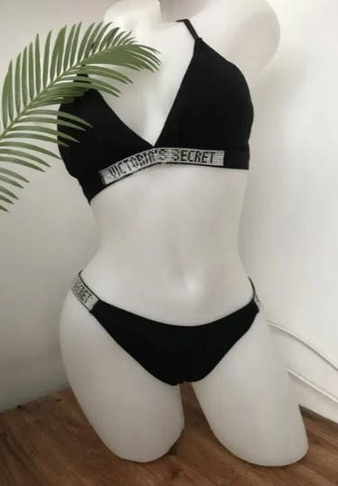 

Комплект жіночої білизни Victoria`s Secret стрази Виктория Сикрет - розмір М - ЧОРНИЙ, Черный