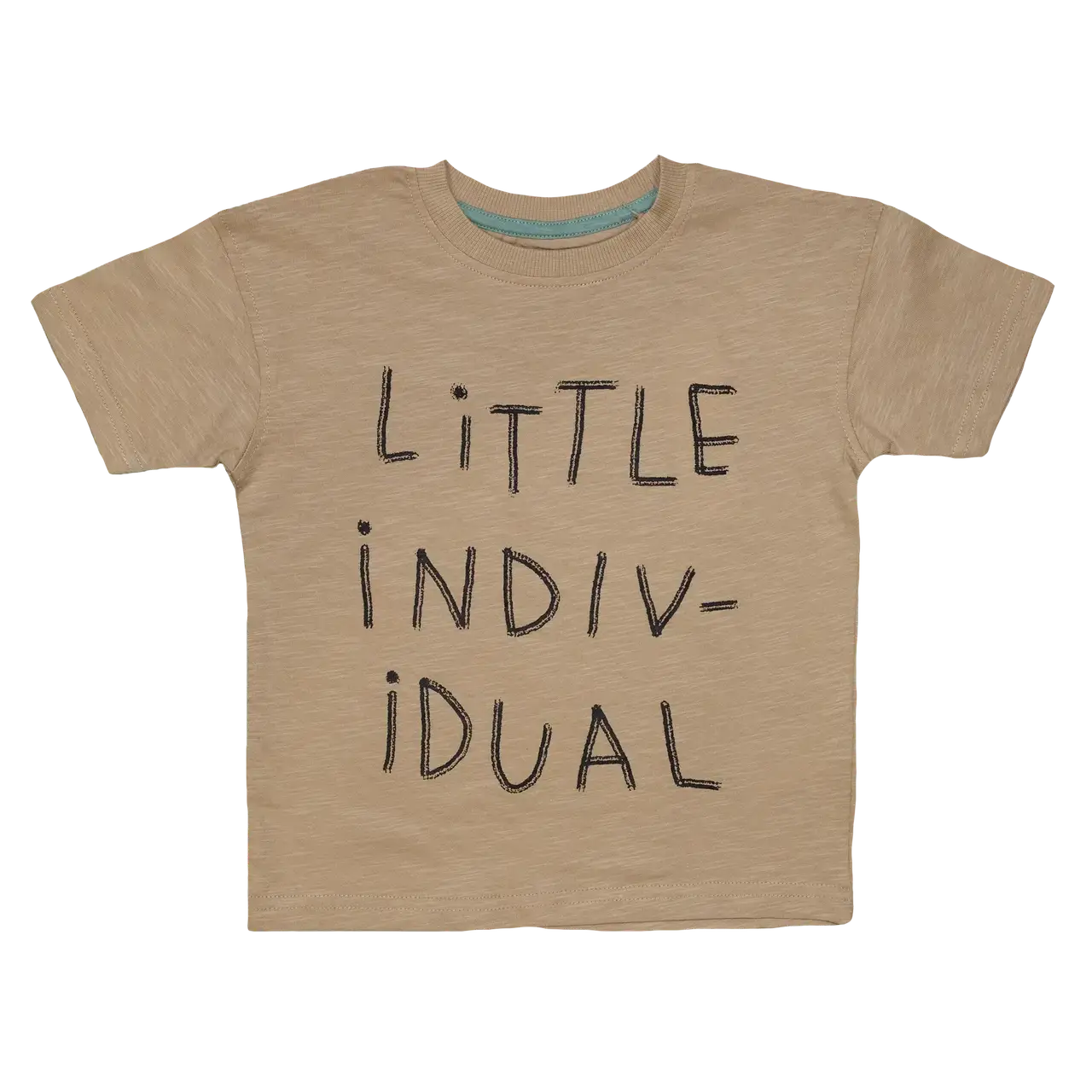 

Футболка для мальчика - бежевого цвета с надписью, хлопковая на лето George 98-104