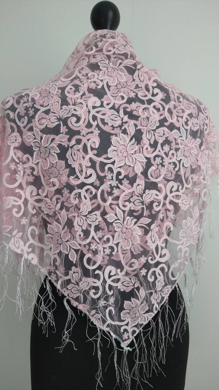 

Платок легкий светло розовый