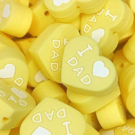 

I❤ сердечко ( англ.) бусина силиконовая Кремовый