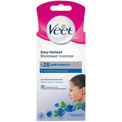 

Восковые полоски Veet для чувствительной кожи лица 20 шт. (4680012390960)