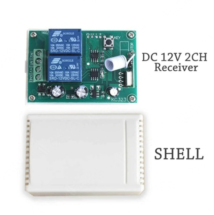 

2 канальный модуль управления с модулем-приемником на 2 реле 433 MHZ