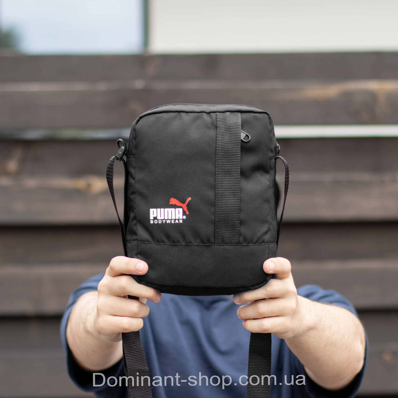 

Мужская спортивная барсетка Puma Mini через плечо сумка мессенджер Пума черная для повседневной носки, Черный