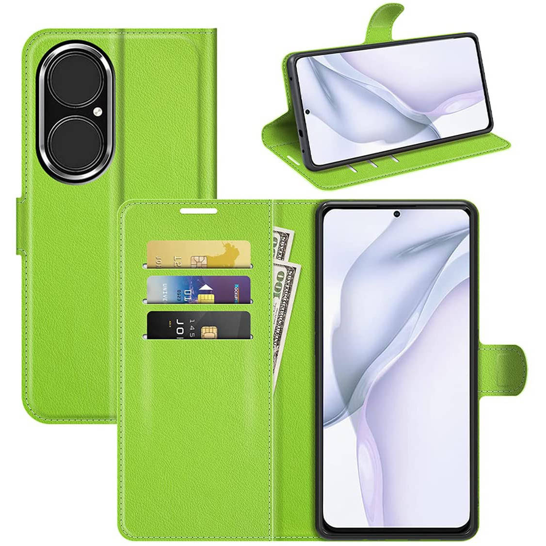 

Чехол-книжка Litchie Wallet для Huawei P50 Pro Light Green, Салатовый