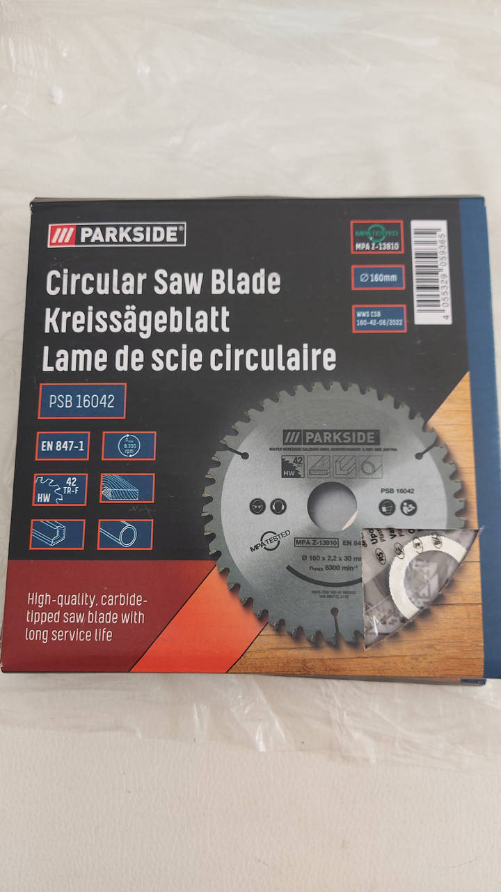 

Пильный диск 160×2,2×30 мм.42 зуба для циркулярной пилы Parkside PSB 16042