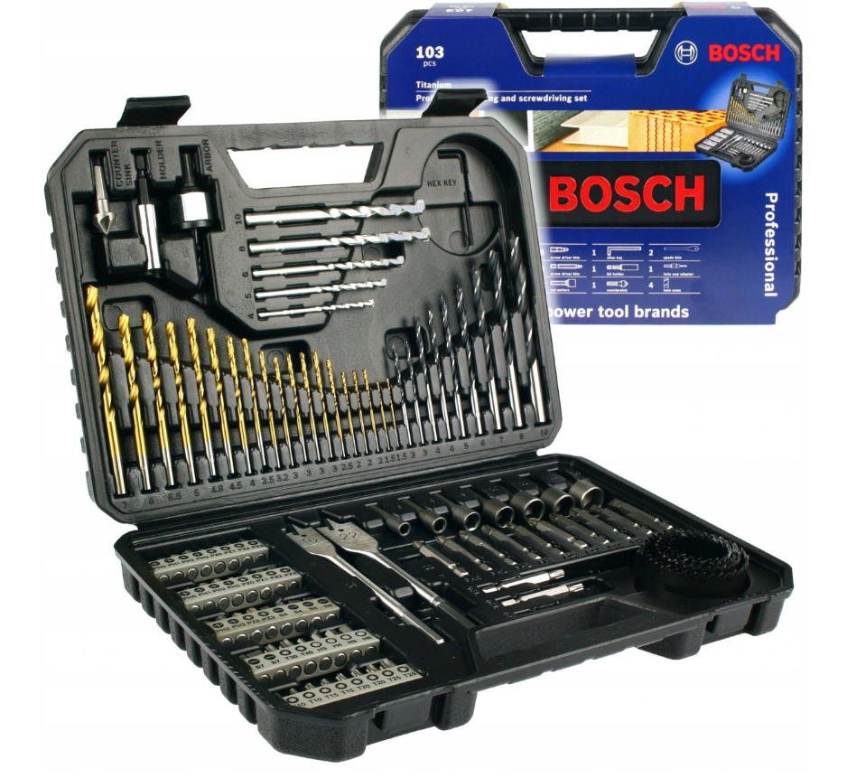 

Набор сверл и бит BOSCH TITANIUM 103 шт.