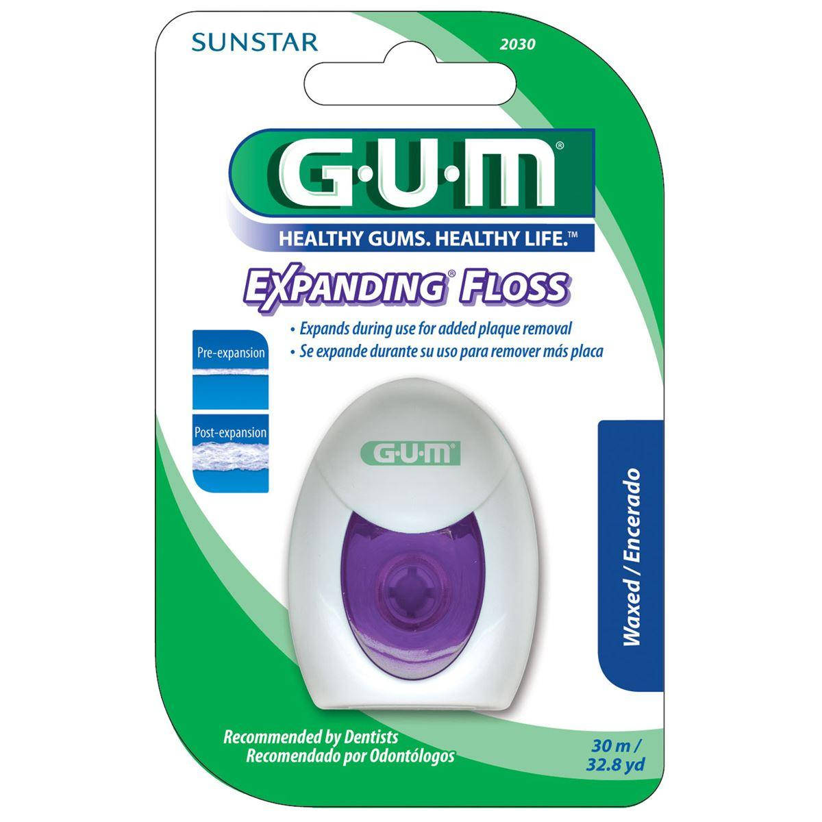 

Зубная нить GUM EXPANDING FLOSS с эффектом расширения, 30 м