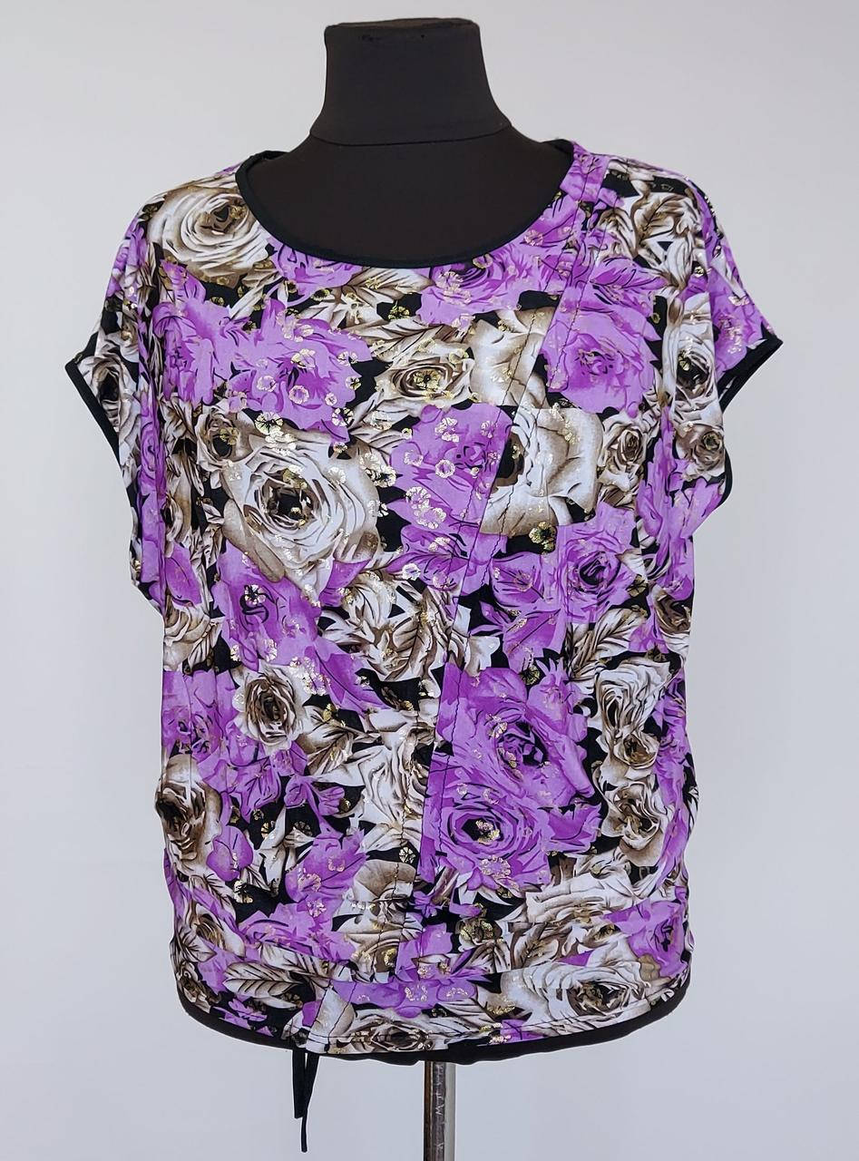 

Футболка женская цветочная большого размера, Сиреневый