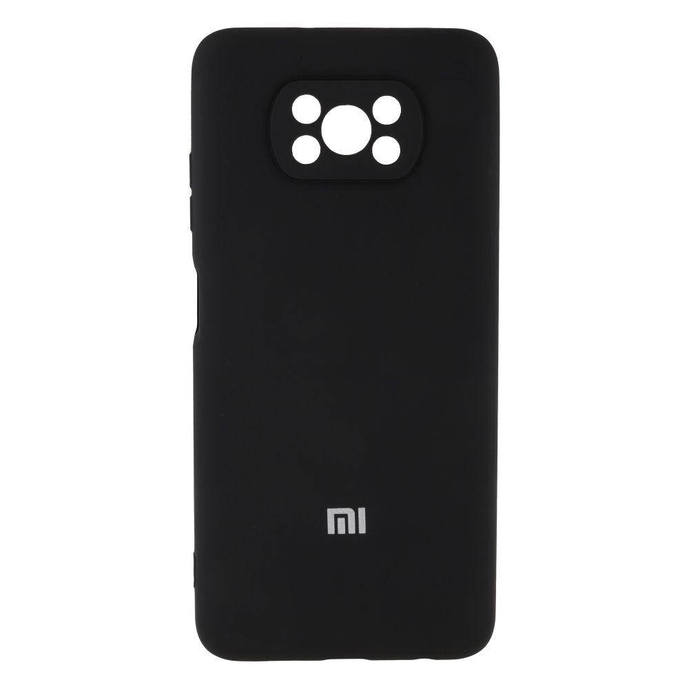 

Чехол на Xiaomi Poco X3 PRO NFC Поко Х3 силиконовый с мягкой микрофиброй внутри Full Case с логотипом Черный