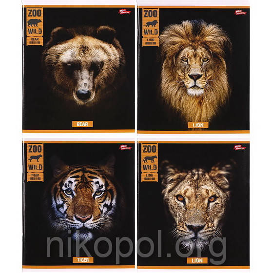 

Общая тетрадь 96 листов клетка, серия "Цари зверей", белизна 100%