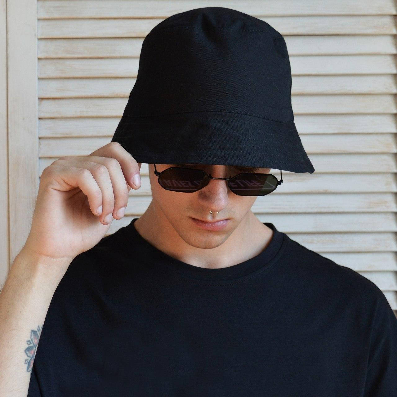 

Мужская панама черная без рисунков и надписей S, M Панама "Hawk" от украинского производителя M / 55-56 RU