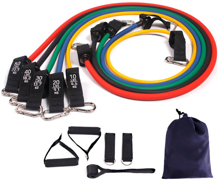 

Эспандеры многофункциональный набор трубчатые эспандеры ленты для фитнеса 11 в 1 Visl