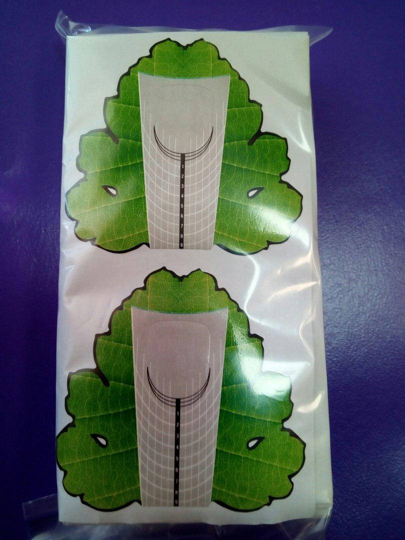 

Формиы для наращивания ногтей одноразовые широкие (листочек 100 шт), Оливковый