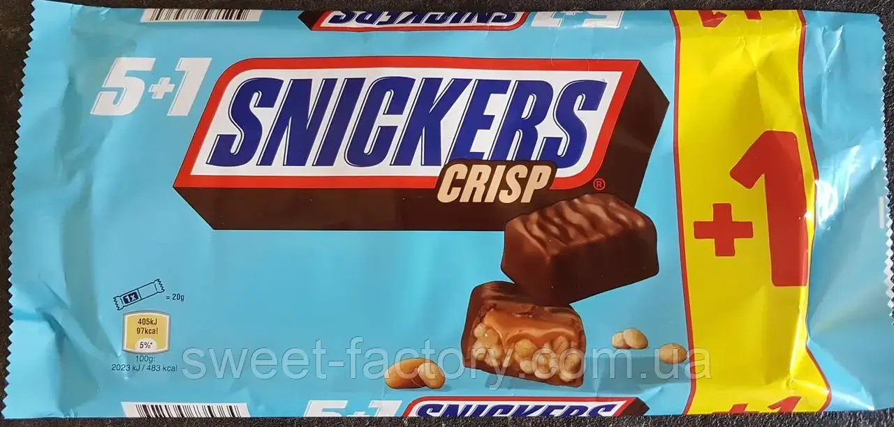 

Батончики Snickers Crisp 6s 240 g