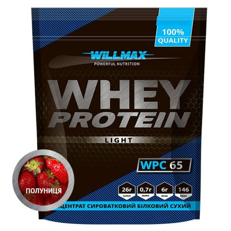 

Сывороточный протеин Willmax Whey Protein Light 65% 1 кг Клубника
