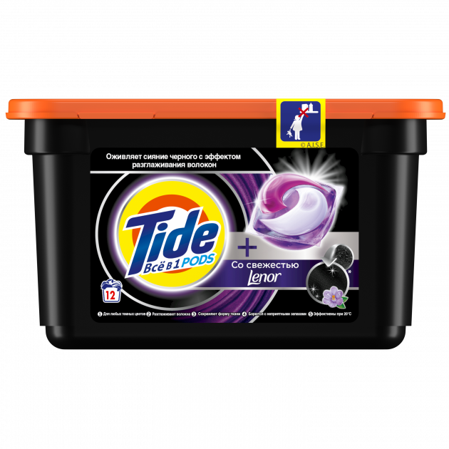 

Капсули для прання Tide Все-в-1 Для Чорних Речів + Lenor Ефект, 12 шт