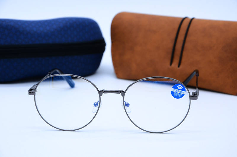 

Компьютерные очки женская круглые Blue Blocker 6056 стальные, Серебристый