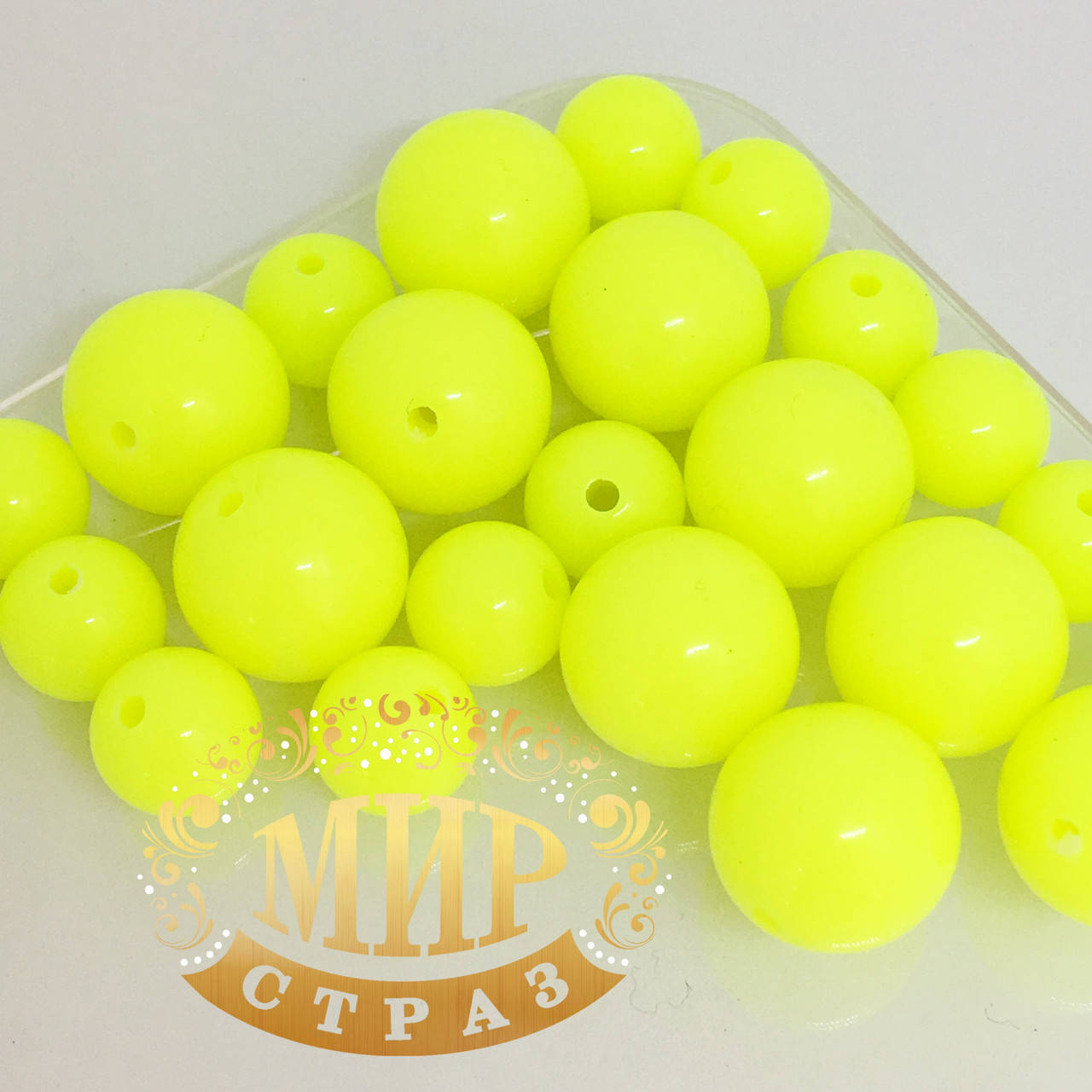 

Бусина акриловая, цвет Fluo Yellow, 8мм*1шт