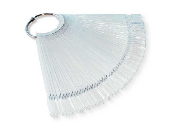 

Палитра - веер типсы для лака на кольце прозрачная на 50 штук МЯГКИЙ КВАДРАТ