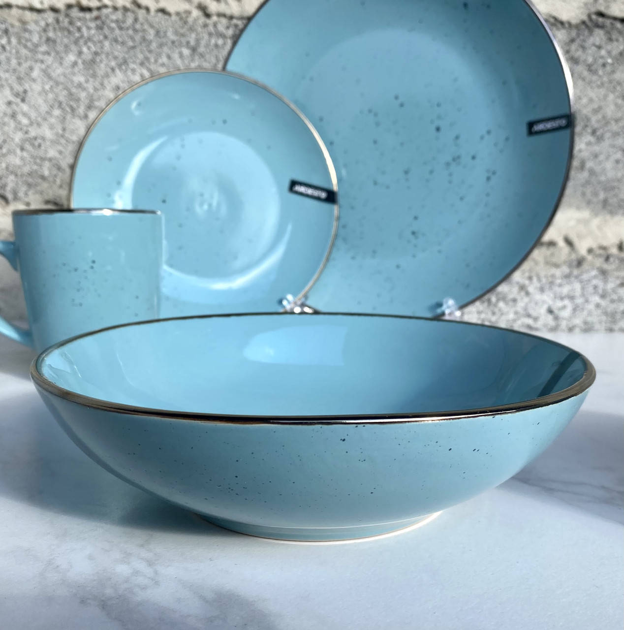 

Тарелка керамическая суповая Ardesto Misty blue 20 см AR2920BGC, Синий