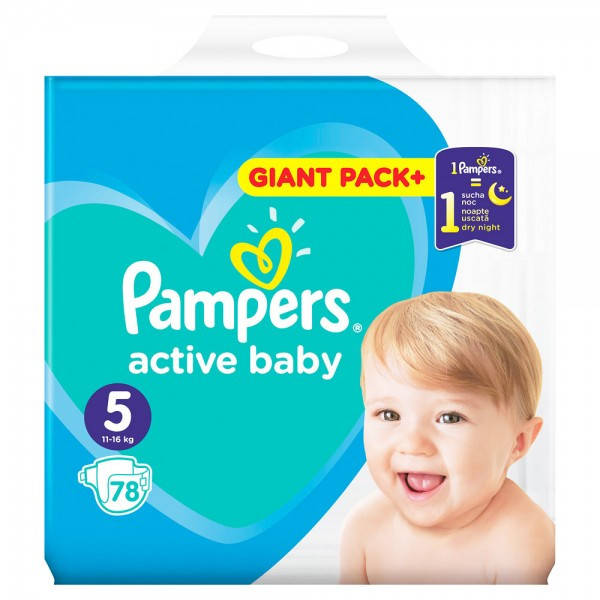 

Подгузники Pampers Active Baby 5 Junior (11-16 кг) Mega Pack, 78 шт