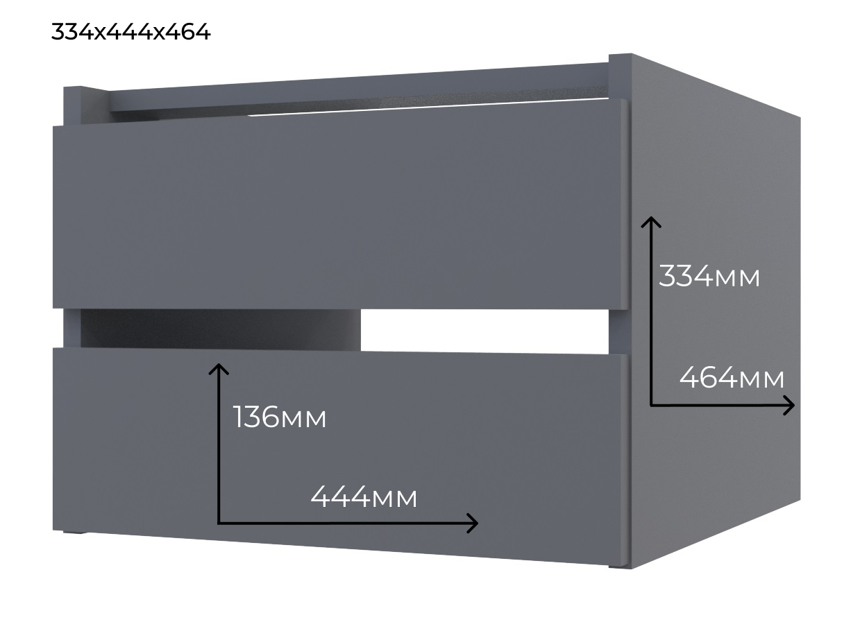Блок шухляд для шафи купе Doros G-Caiser Графіт 44,8х42х33,6 (80736209) 3