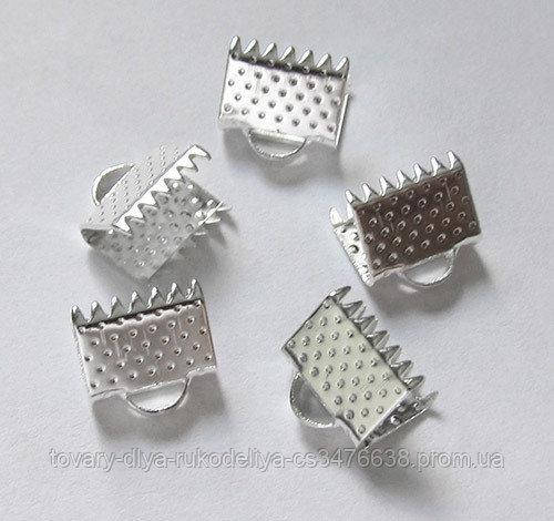 

Зажимы для ленты, светлое серебро, 8 мм, 1 шт