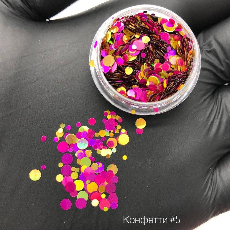 

Декор для дизайна ногтей Конфетти №5, Разные цвета