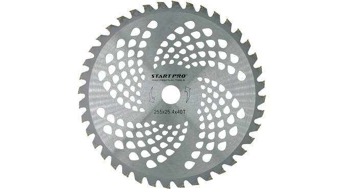 

Нож для мотокосы START PRO 255х25.4х40 с победитовыми напайками