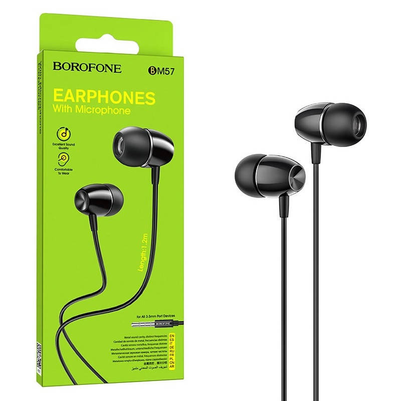 

​​​​​​​Наушники с микрофоном Borofone BM57 черные, Черный