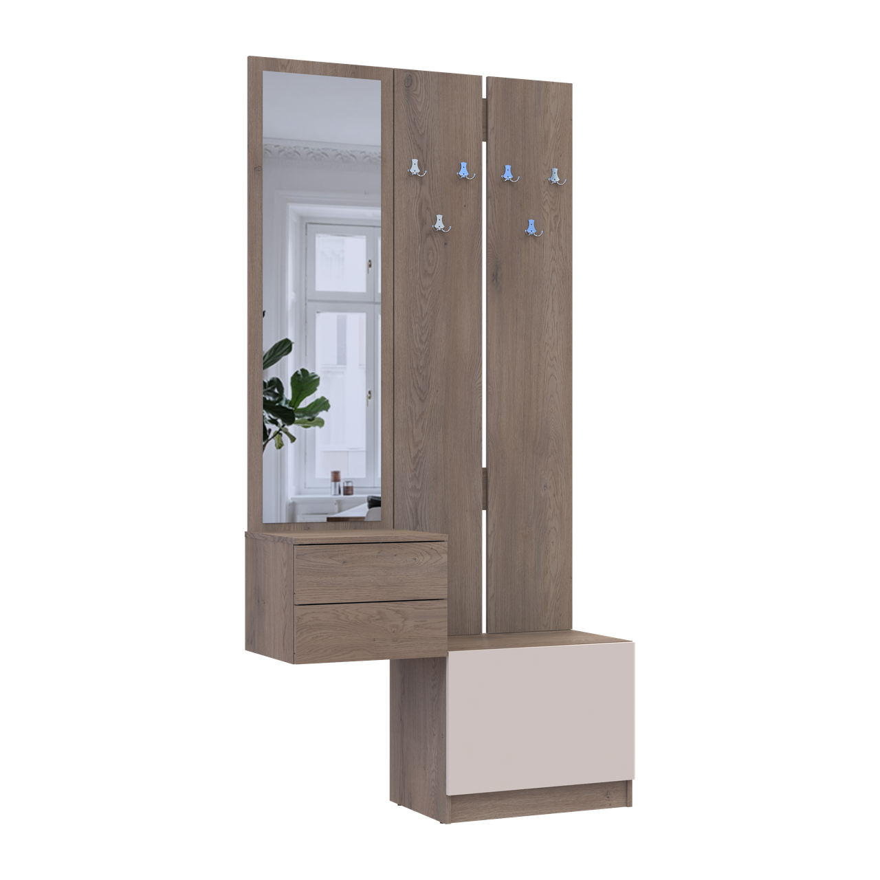 Передпокій Doros Сола 2+3 Канноло/Кашемір ДСП / дзеркало 105х40х215 (42005234) 6