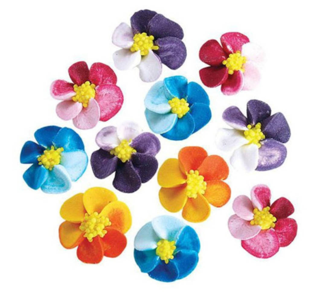 

Сахарный кондитерский декор украшение для торта и кондитерских изделий Фиалки микс, Разные цвета