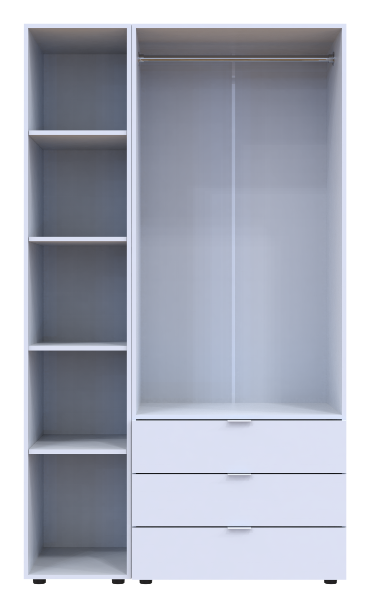 Шафа для одягу Doros Гелар Білий 2ДСП/Дзеркало 116.5х49.5х203.4 (42002154) 4