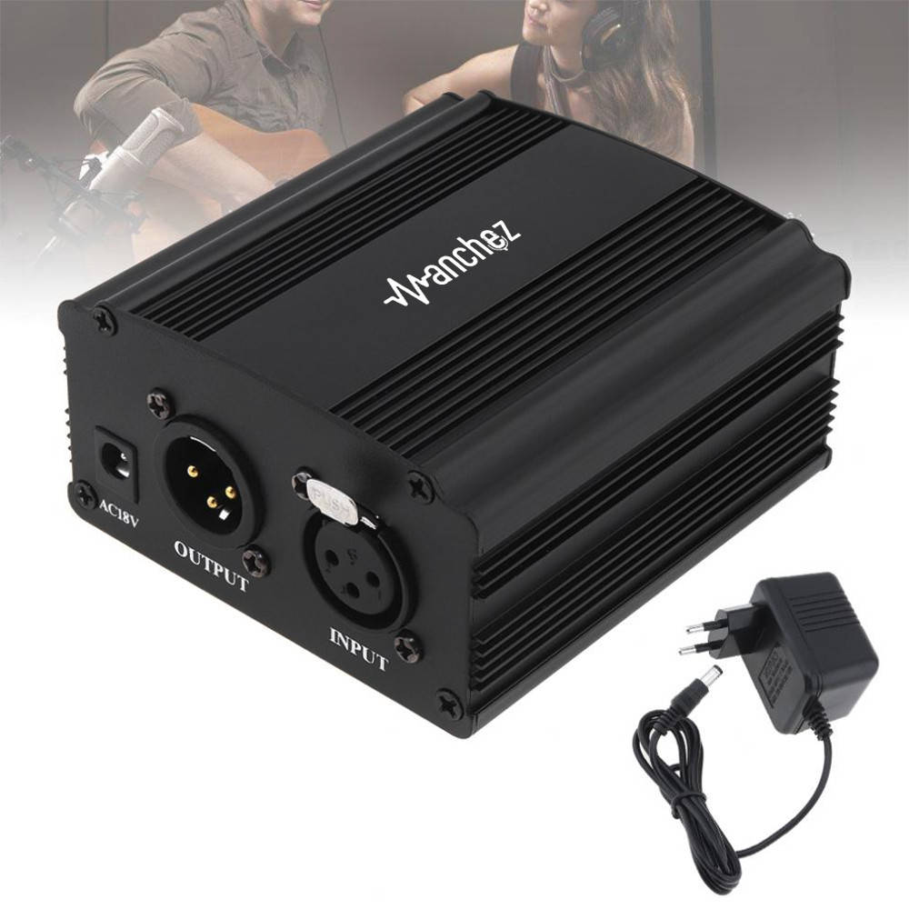 

Блок фантомного питания Manchez HX-878 48В для конденсаторных микрофонов, Черный