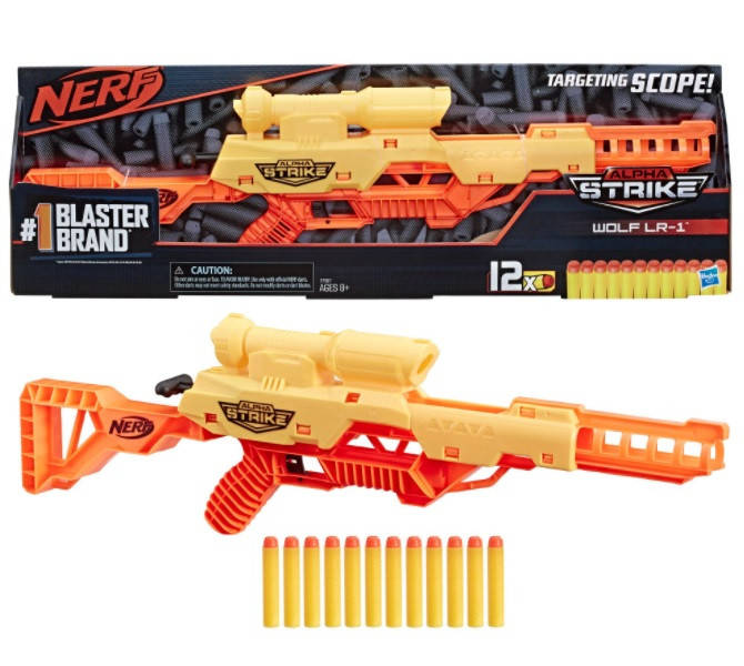 

Nerf Wolf LR-1 Nerf Alpha Strike Toy Blaster E7567 Hasbro Нерф Альфа Страйк Вовк Бластер Іграшкова зброя, Желтый